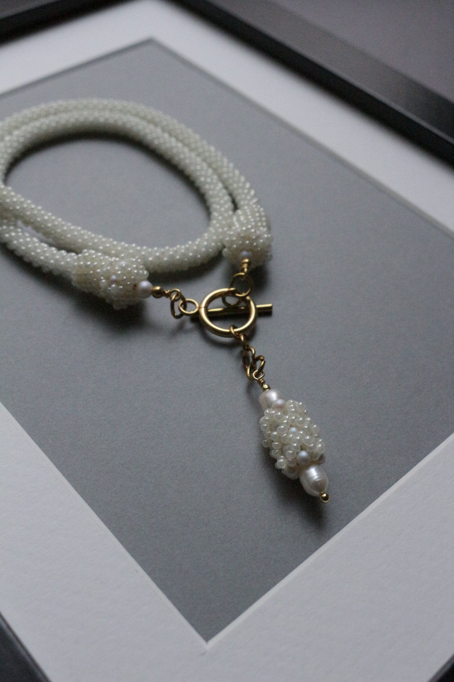 White seed beads necklace