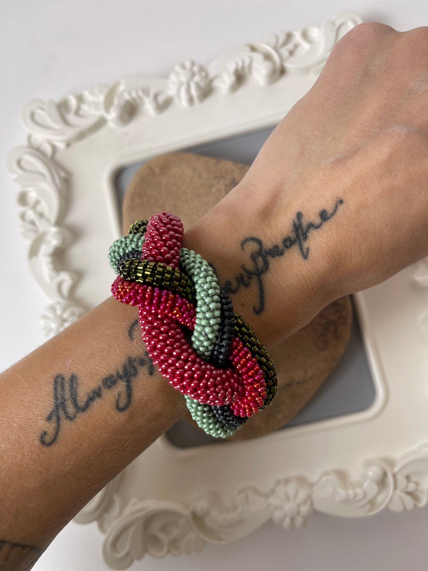 Large Multicolour braided bracelet