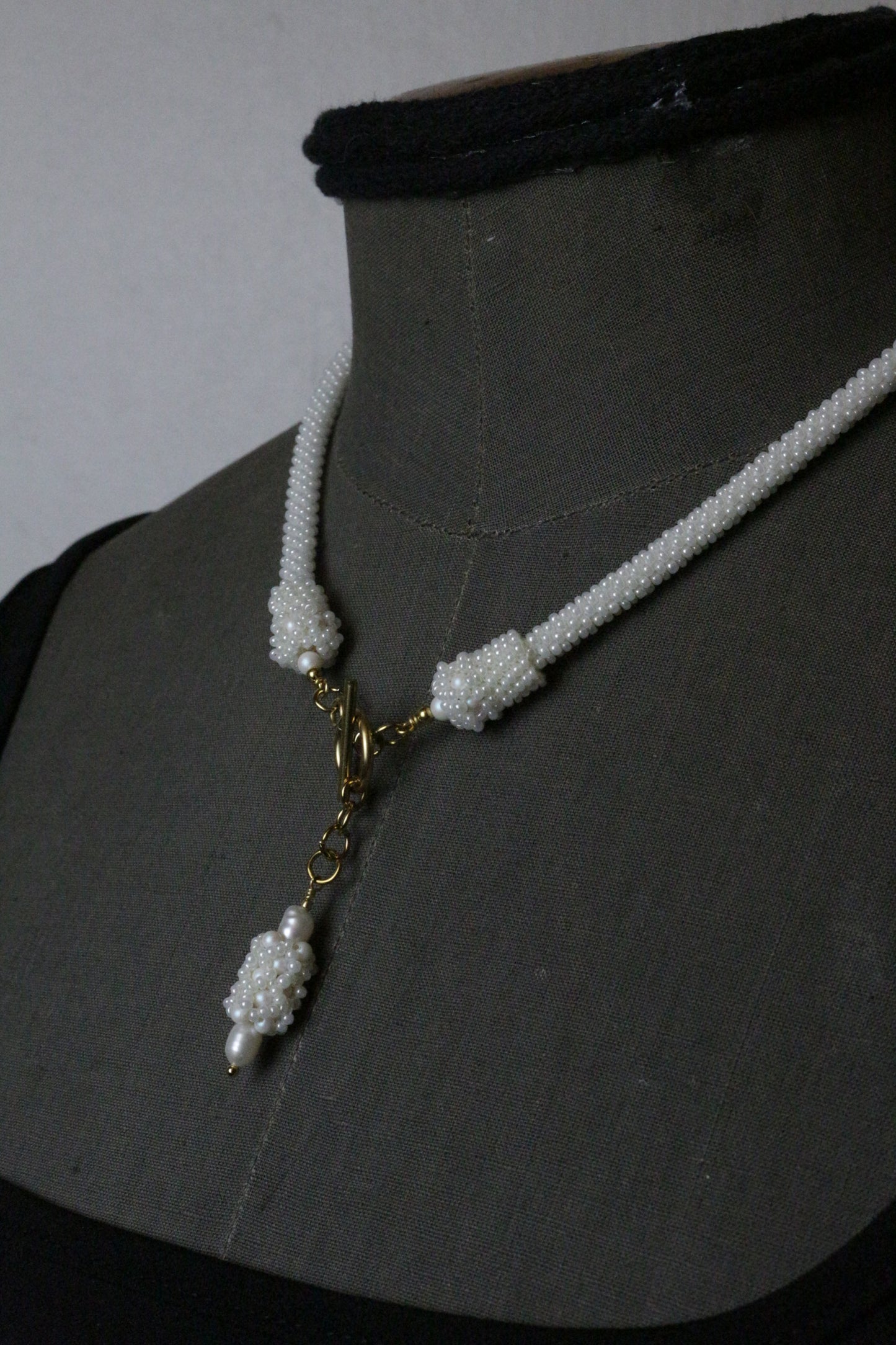 White seed beads necklace