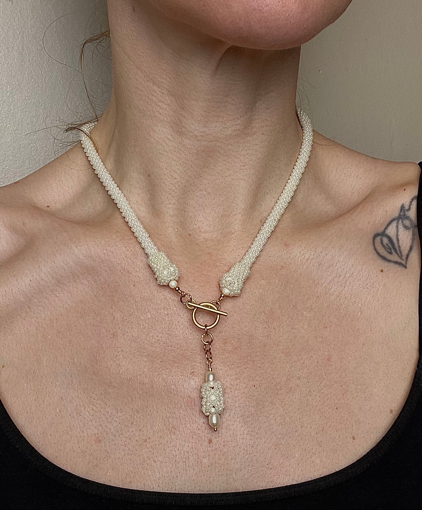 White seed beads necklace