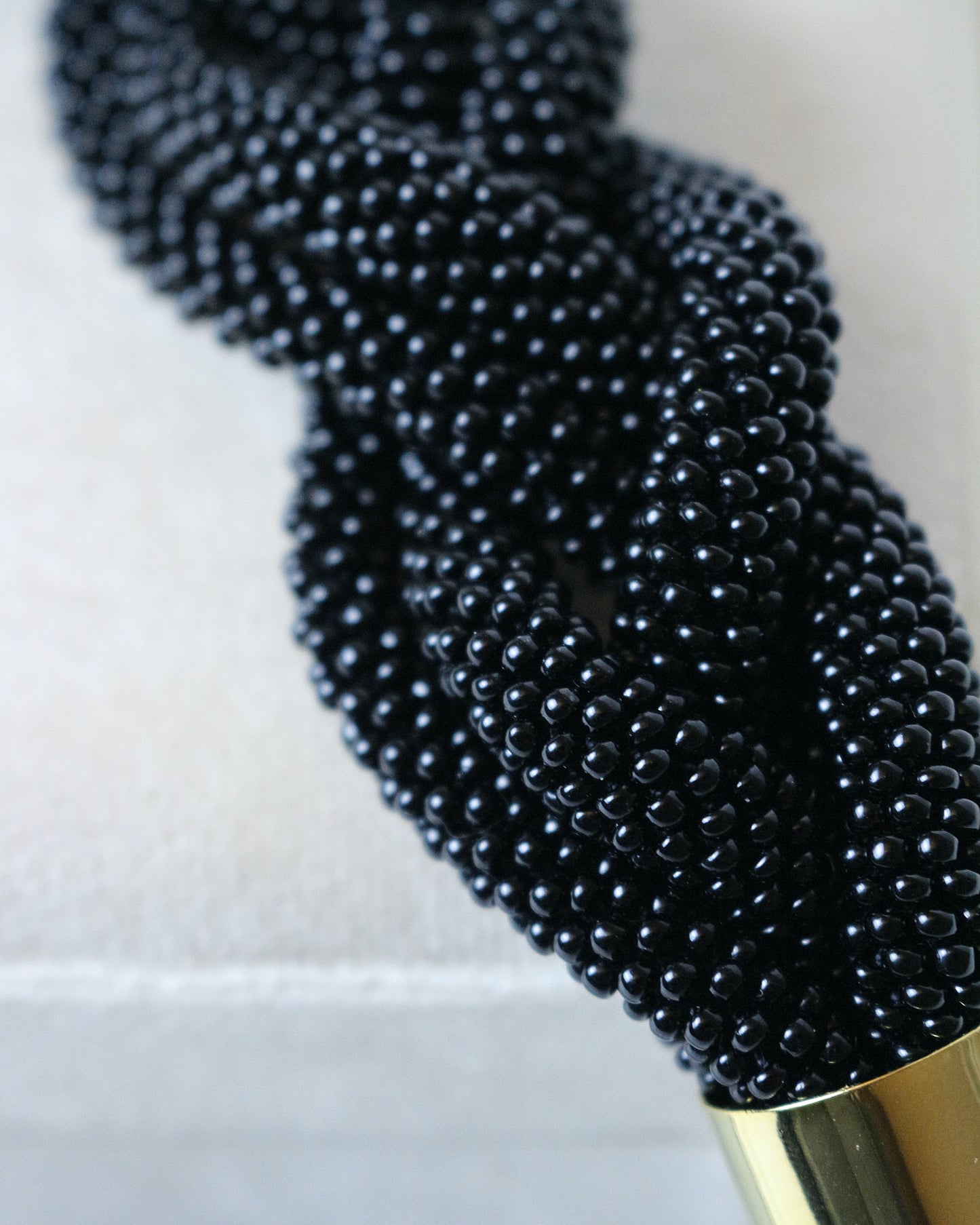 LargeBlack shiny braided Bracelet