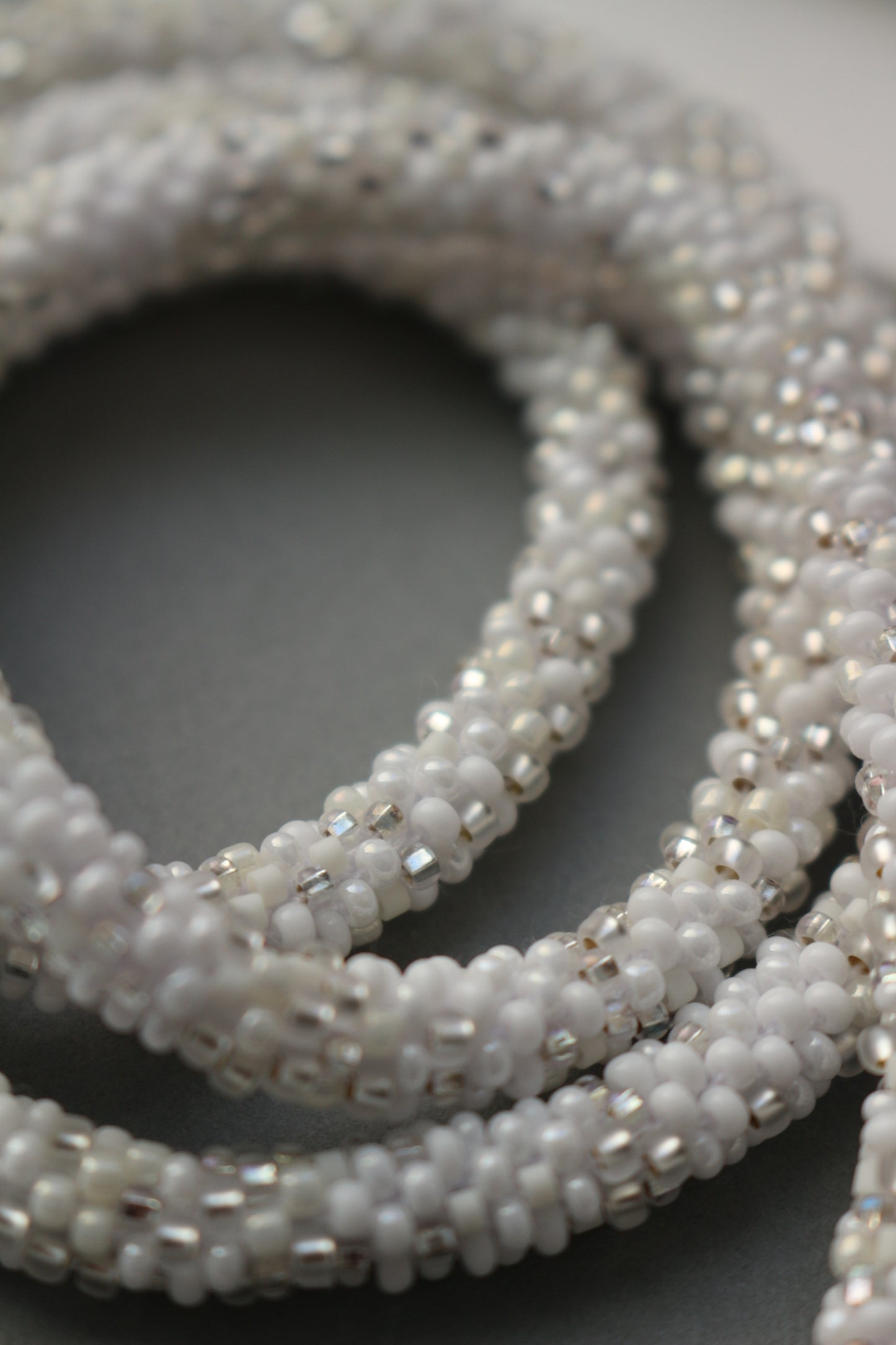 White double choker with grey accents