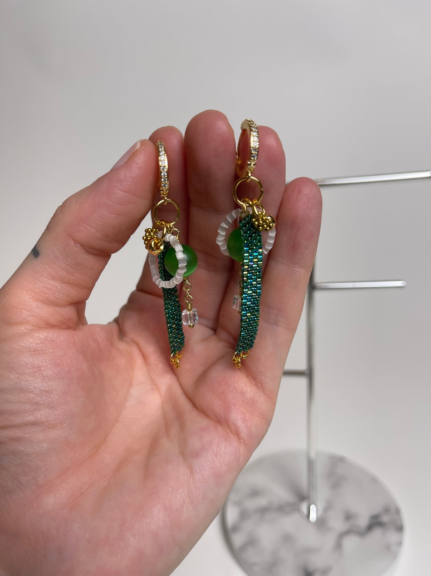 Green earrings