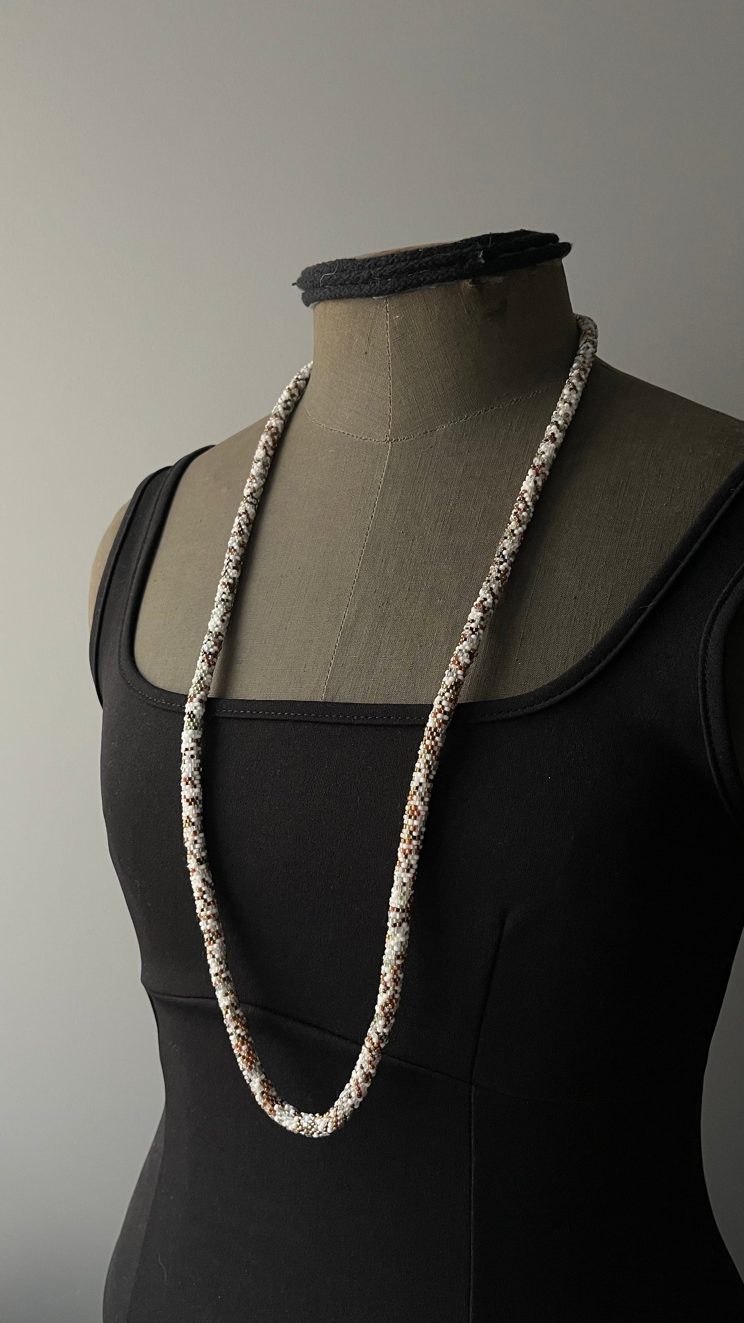 Multicolour Double Choker with Beaded Element