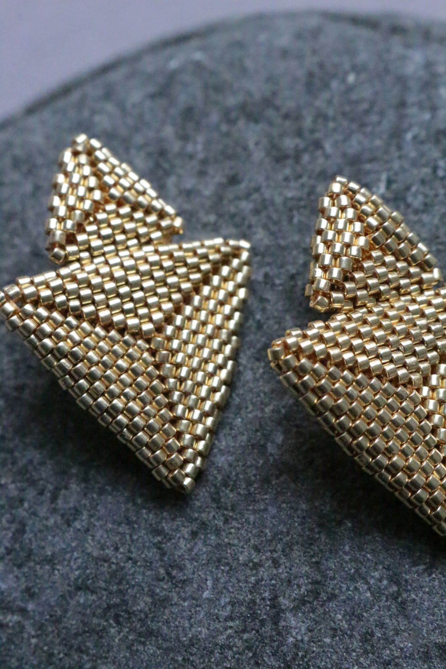 Gold tone seed beads earrings