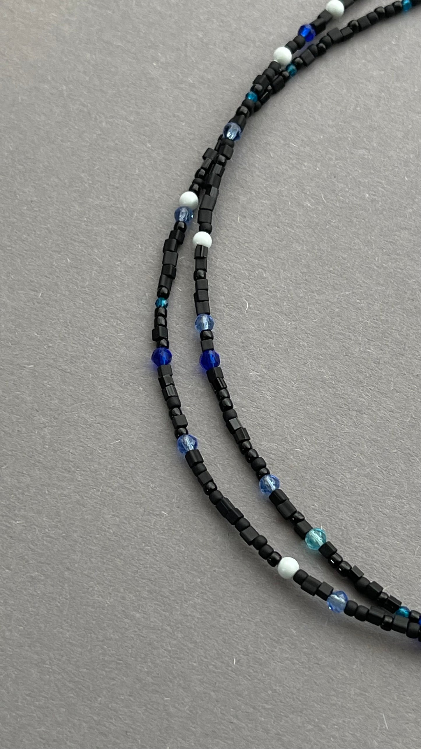 Black with Blue double choker