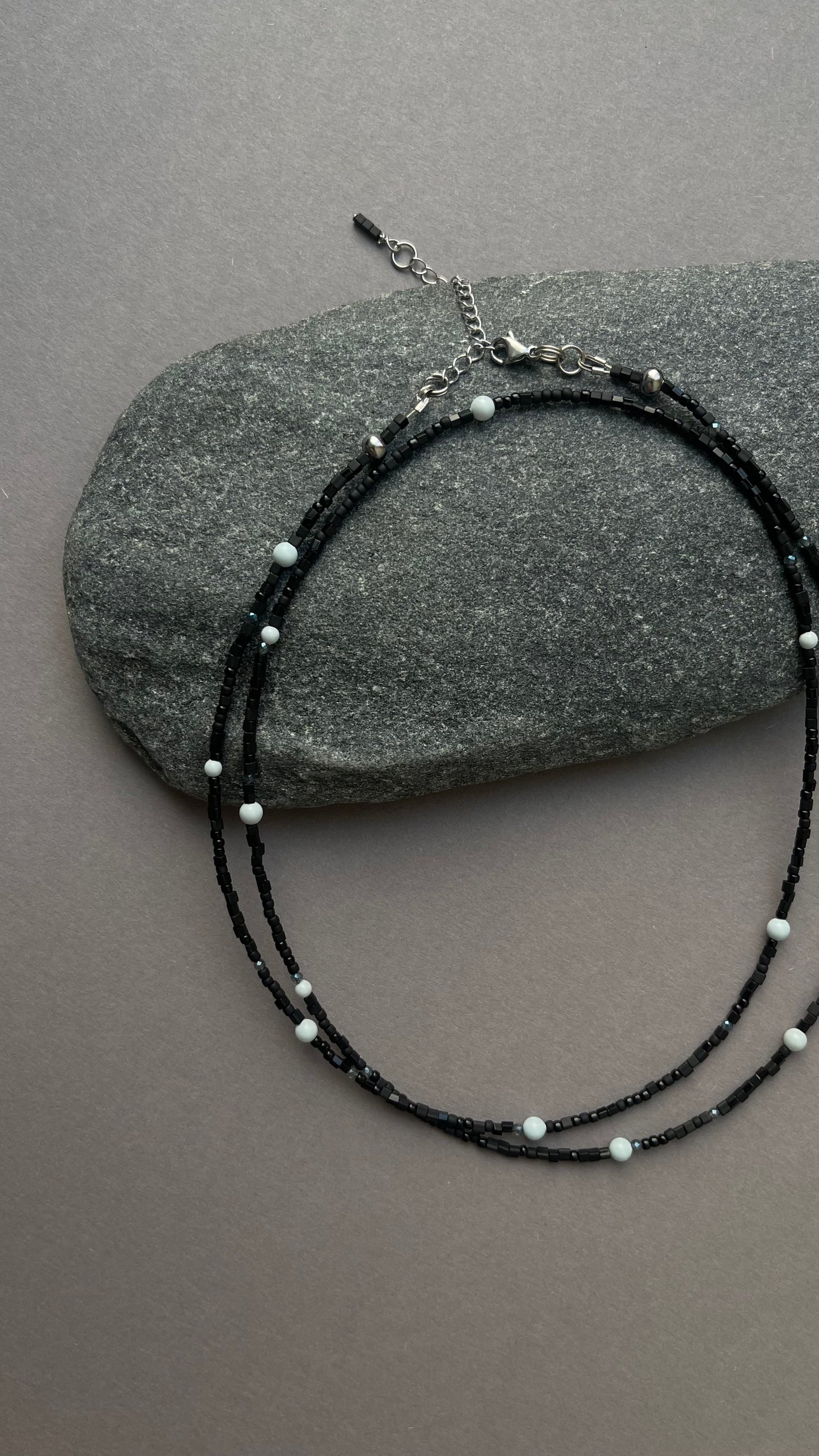 Black and blue double choker