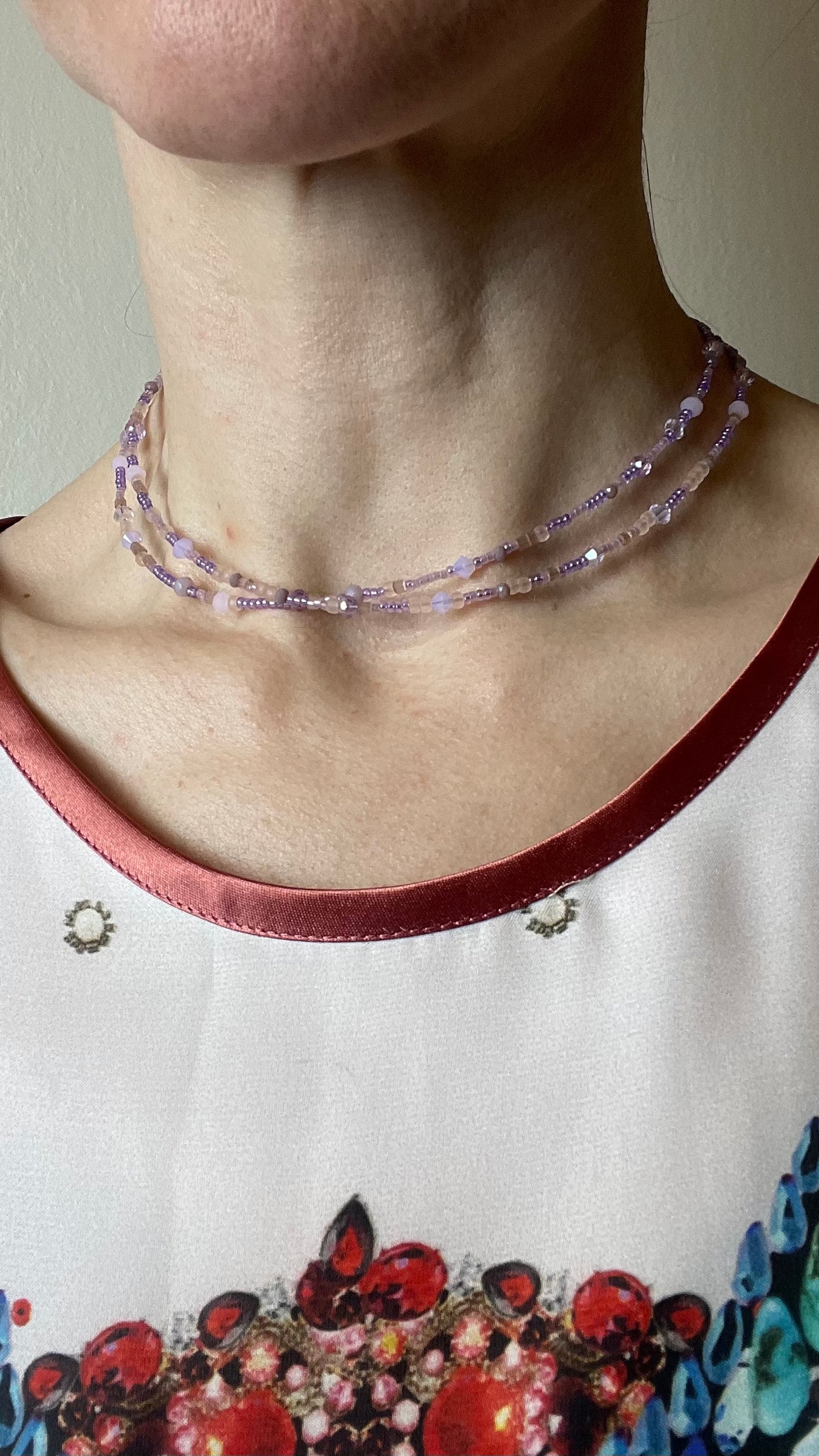 Double lillac choker
