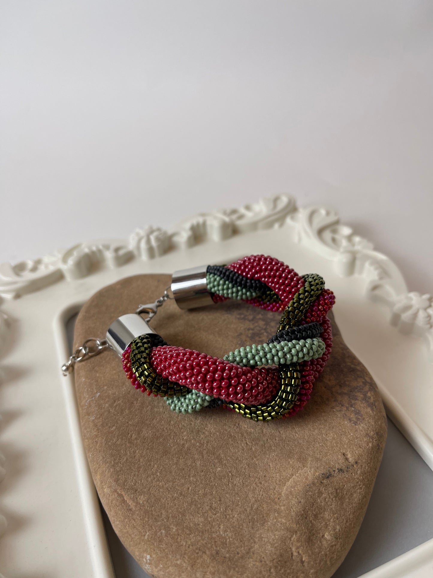 Large Multicolour braided bracelet