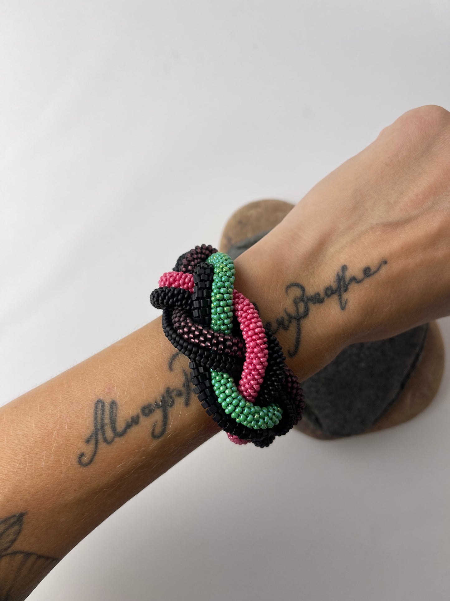 Large beaded multicolour bracelet
