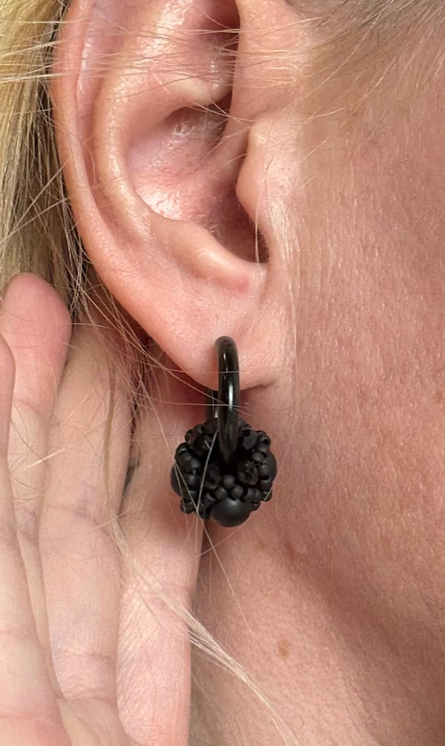 Beaded Black earrings