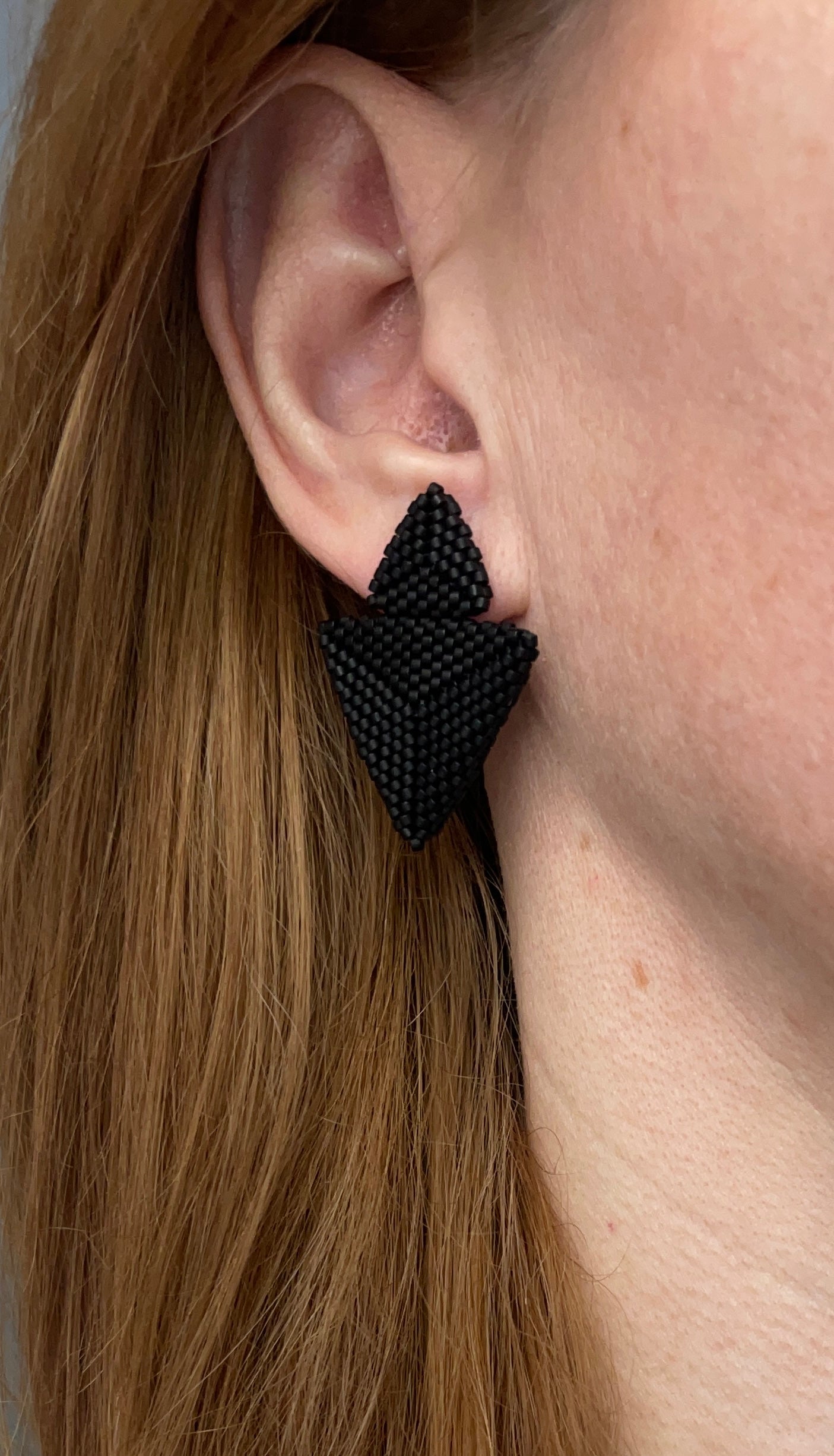 Geometric black matte earrings