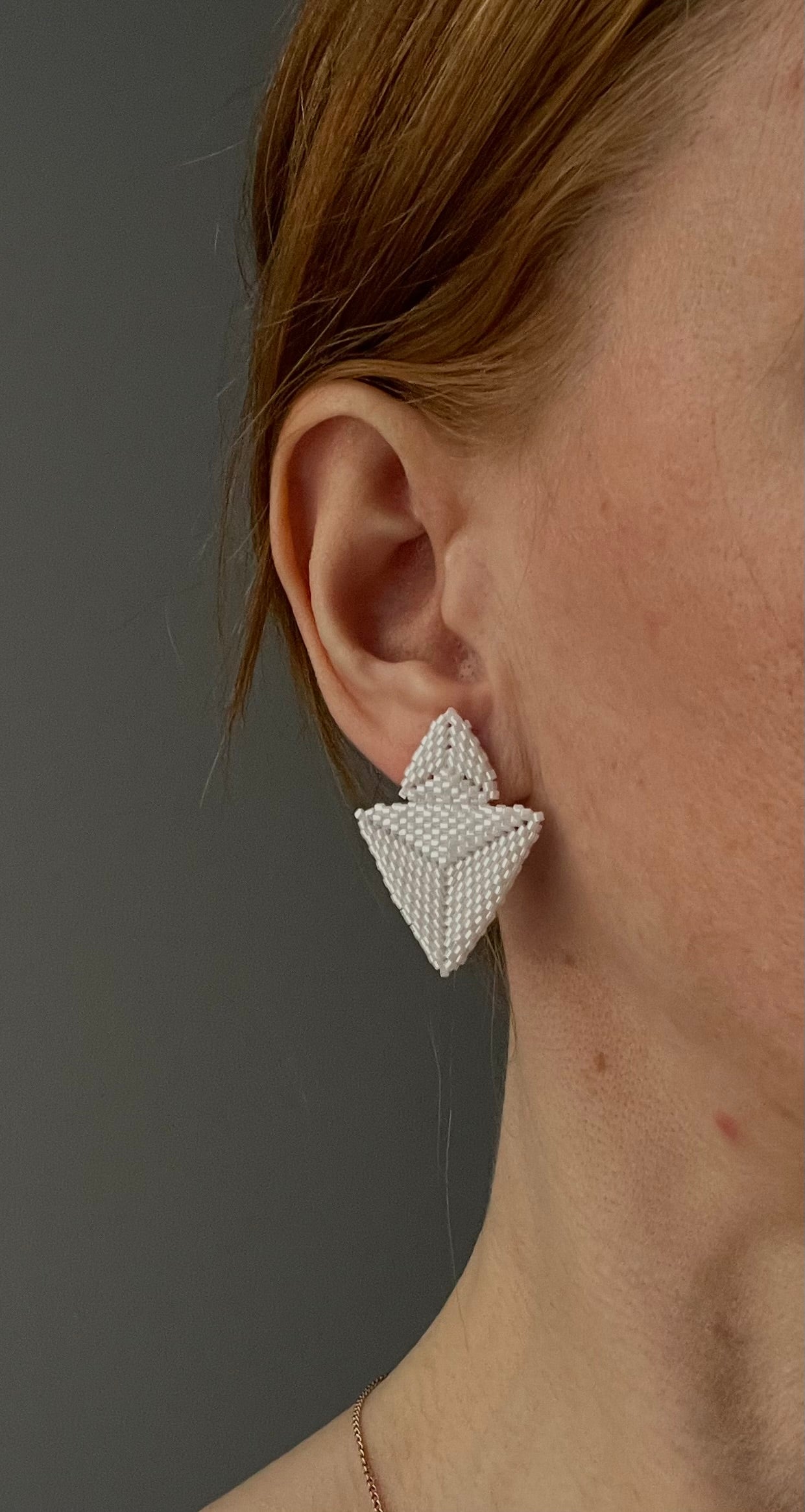 White shimmering Earrings