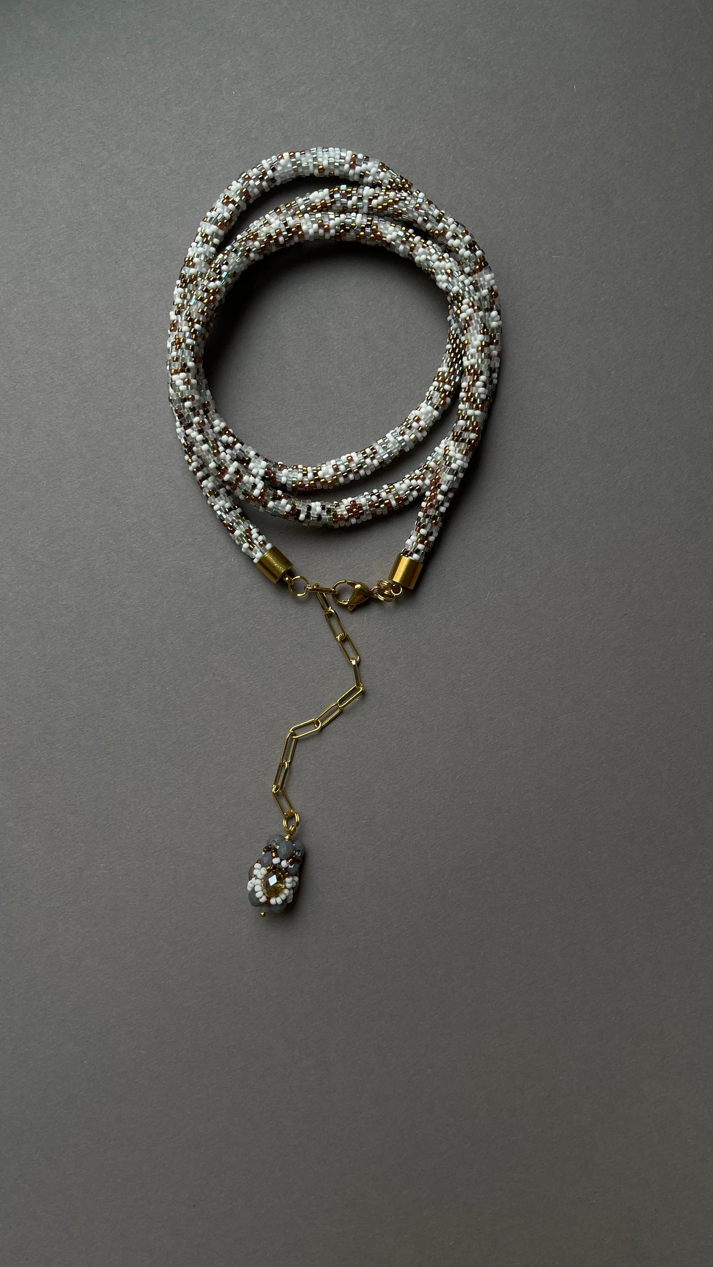 Multicolour Double Choker with Beaded Element