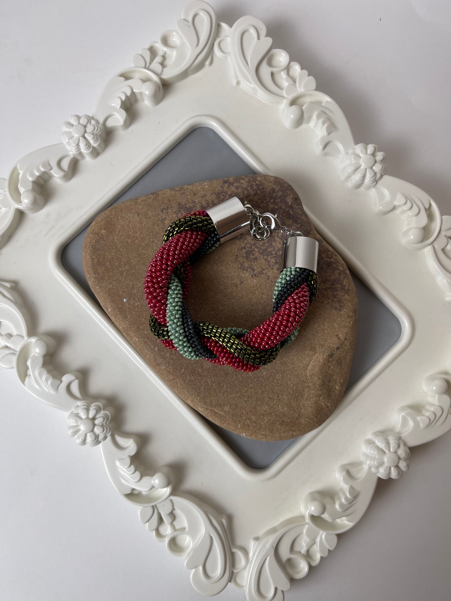 Large Multicolour braided bracelet