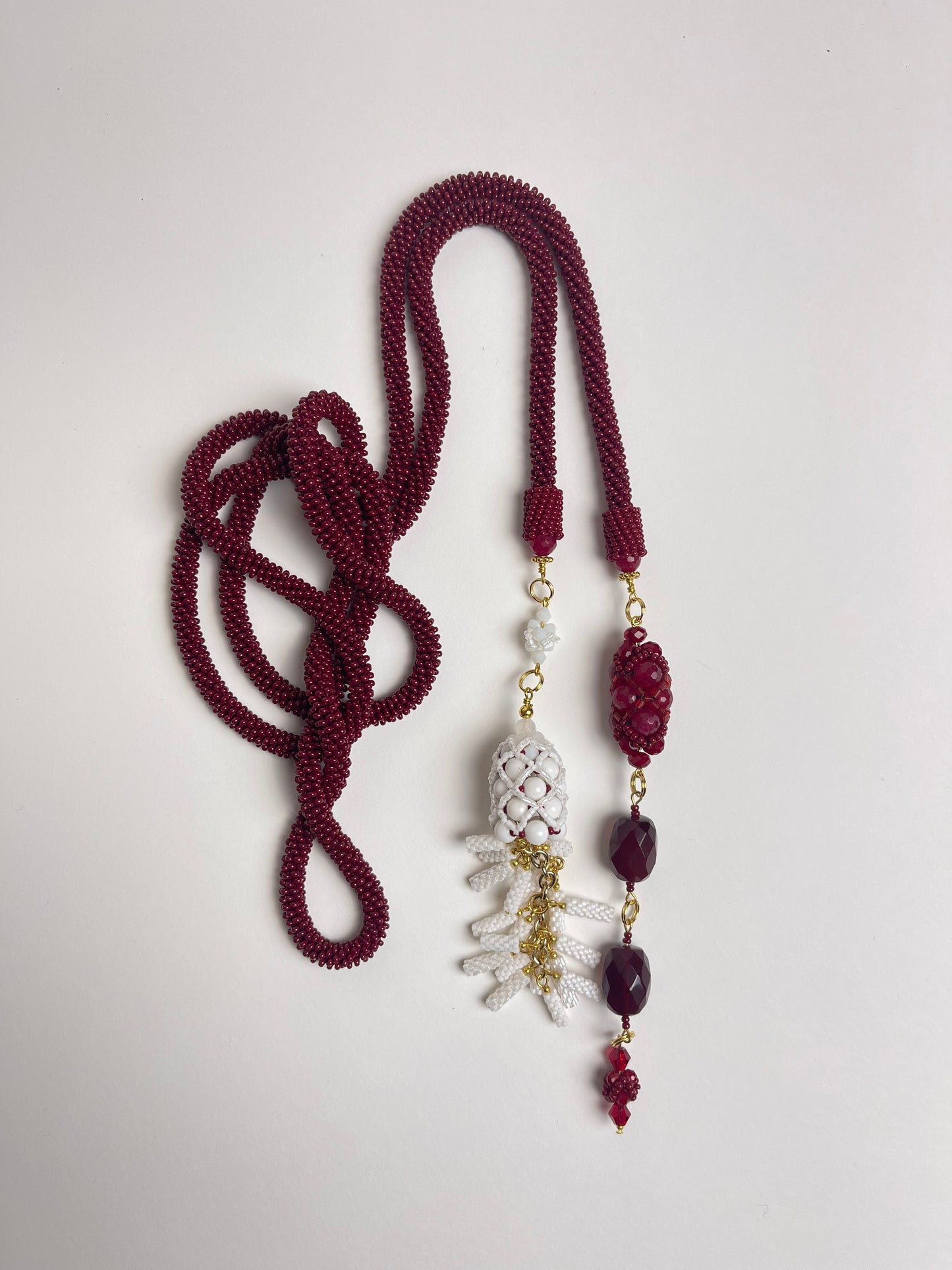 Long Bordeaux Necklace - Lariat