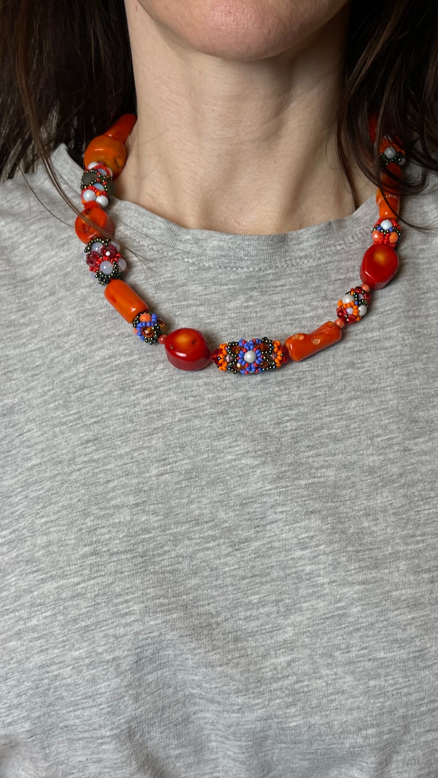 Coral Natural stone Necklace