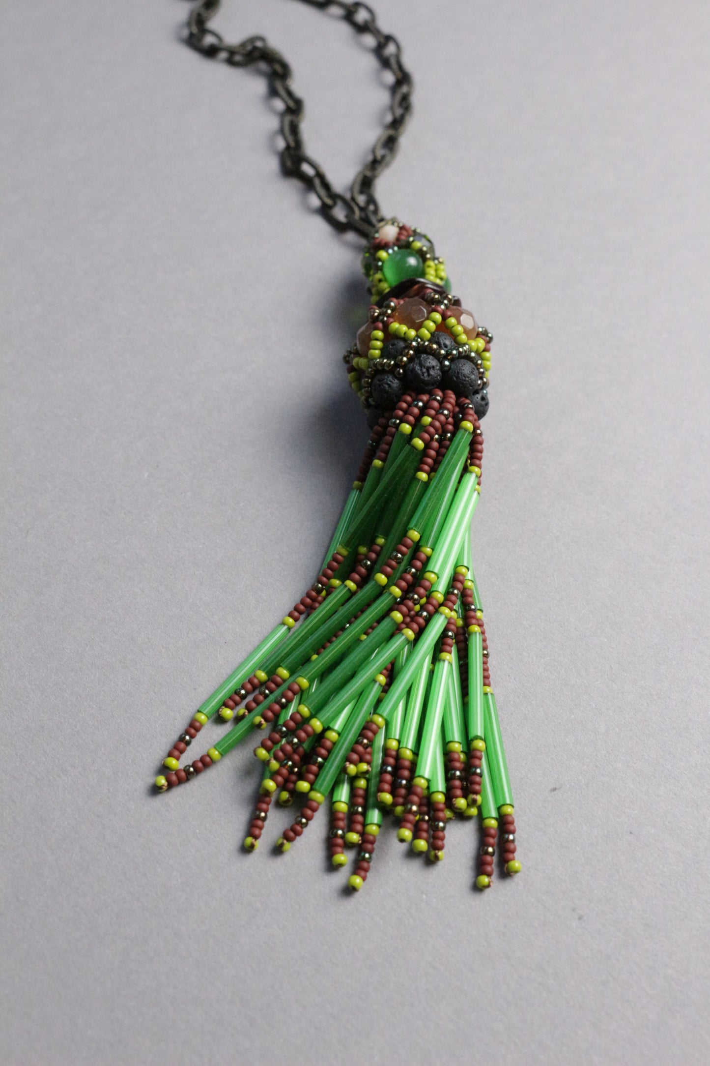 Green and Burgundy Necklace