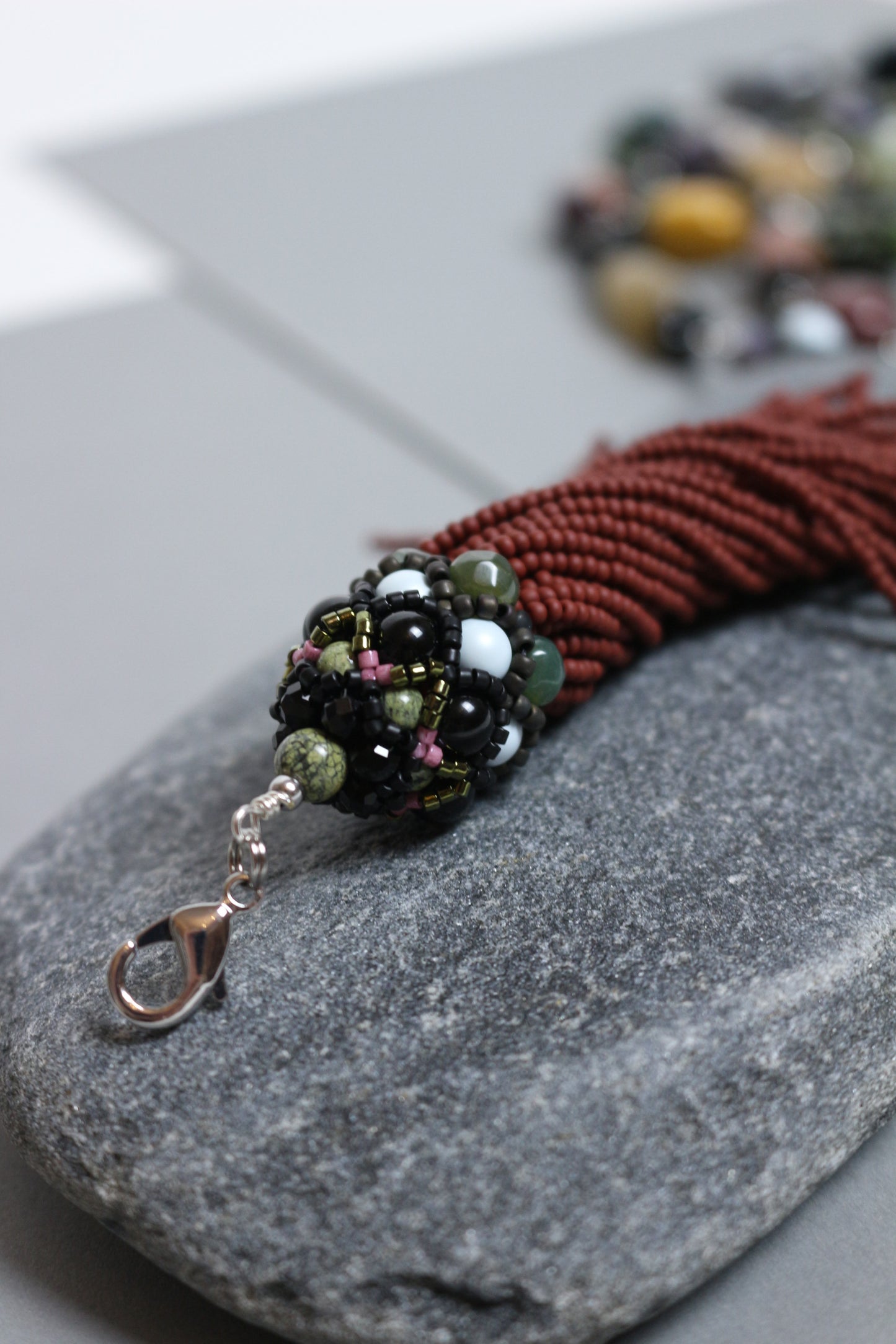 Long Transform Necklace with removable beaded element