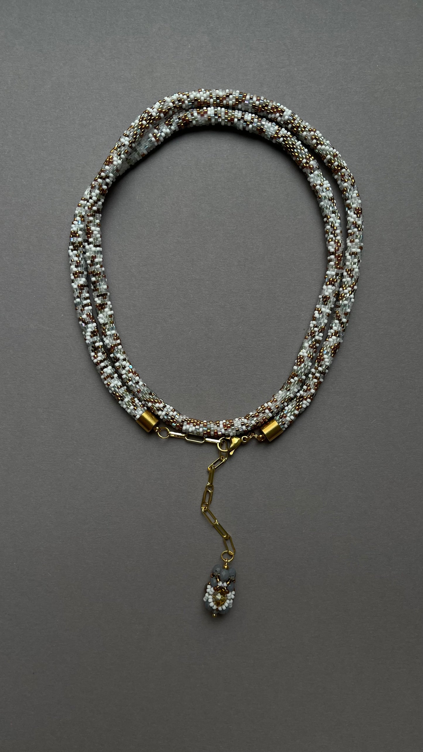 Multicolour Double Choker with Beaded Element