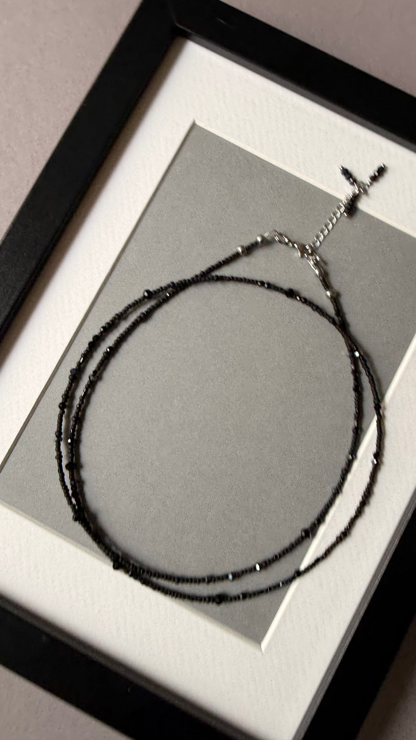 Black beaded necklace 