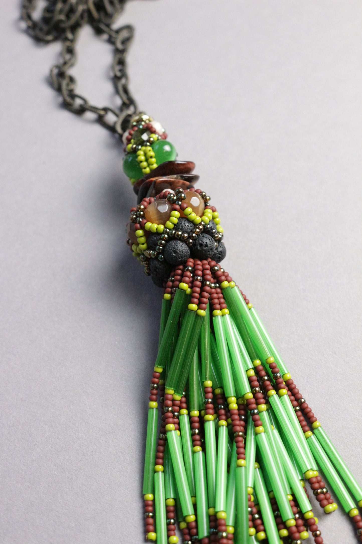 Green and Burgundy Necklace