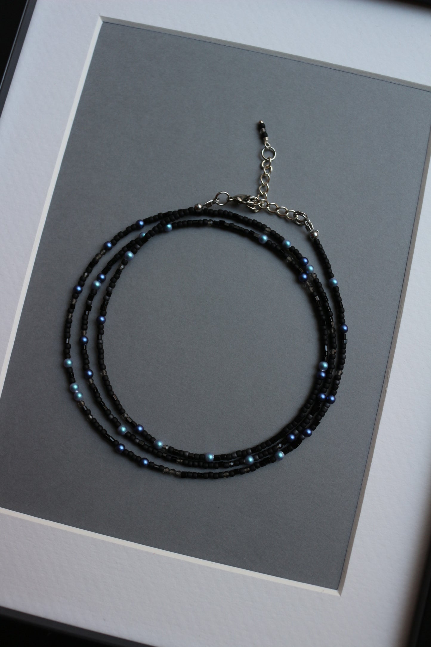 Black and blue double choker