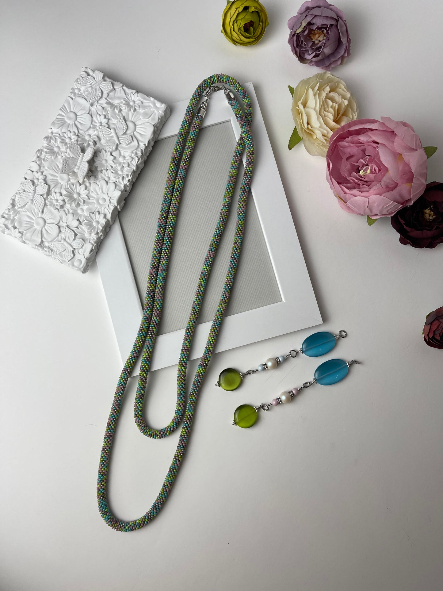 Long Multicolour Necklace - Lariat