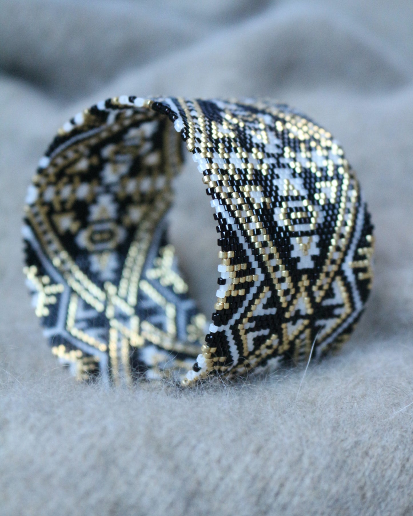 Black and Gold Bangle bracelet