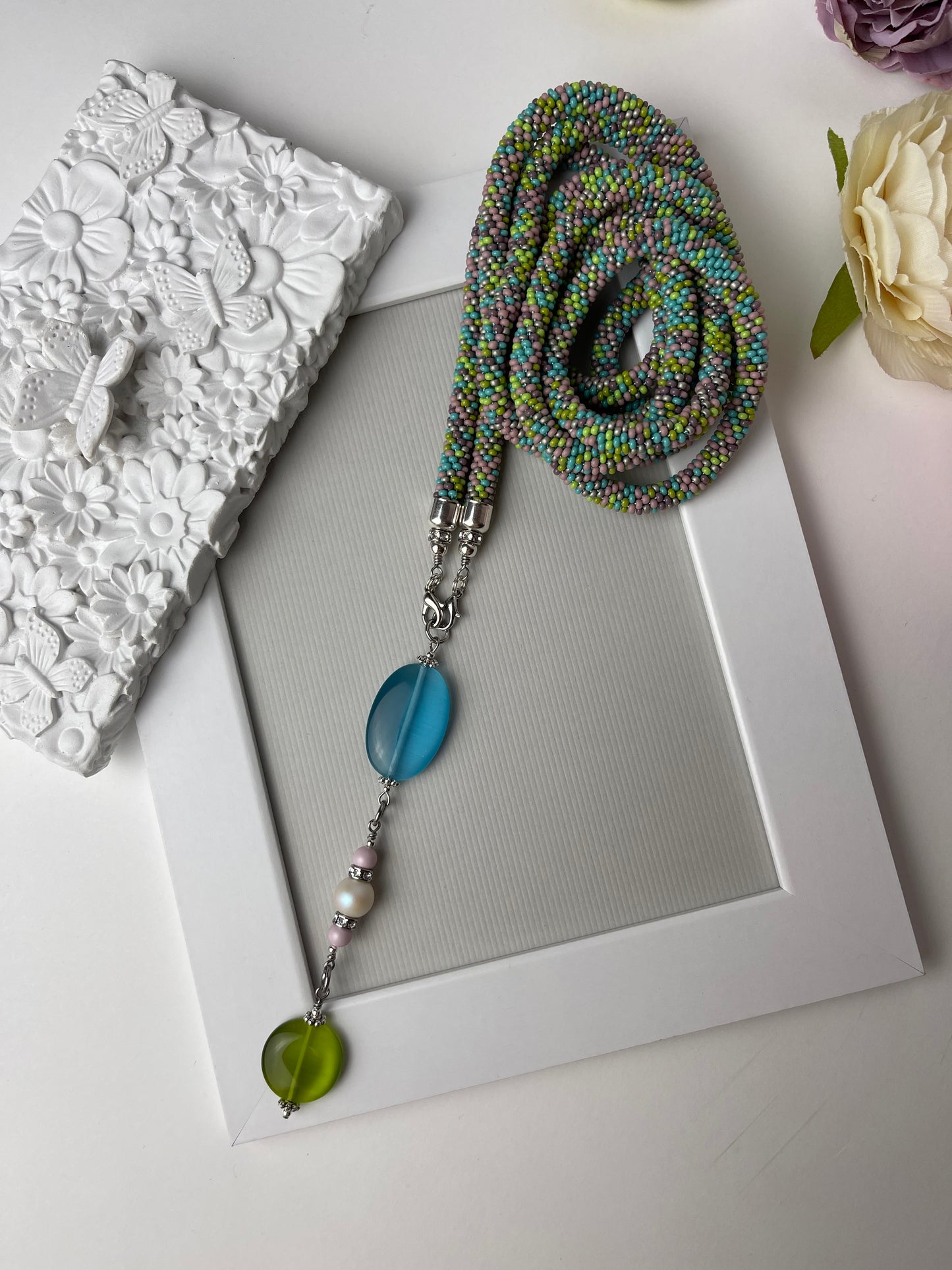 Long Multicolour Necklace - Lariat