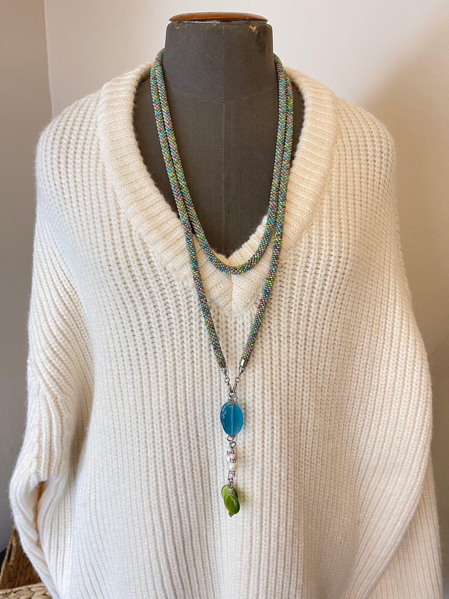 Long Multicolour Necklace - Lariat