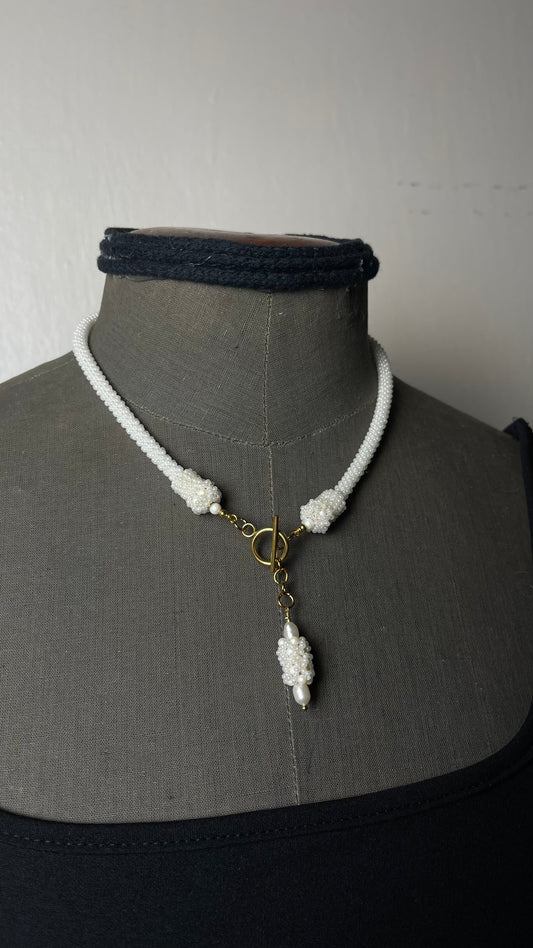 White seed beads necklace