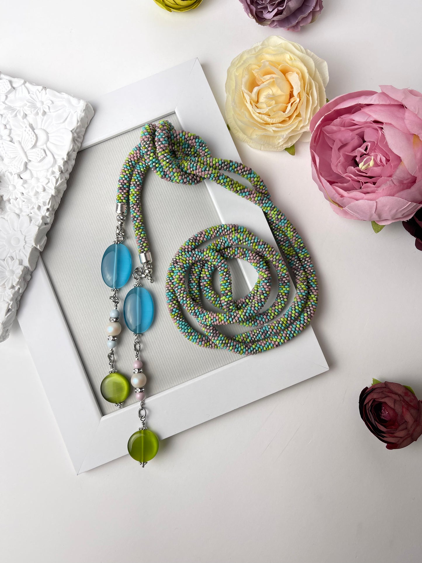 Long Multicolour Necklace - Lariat