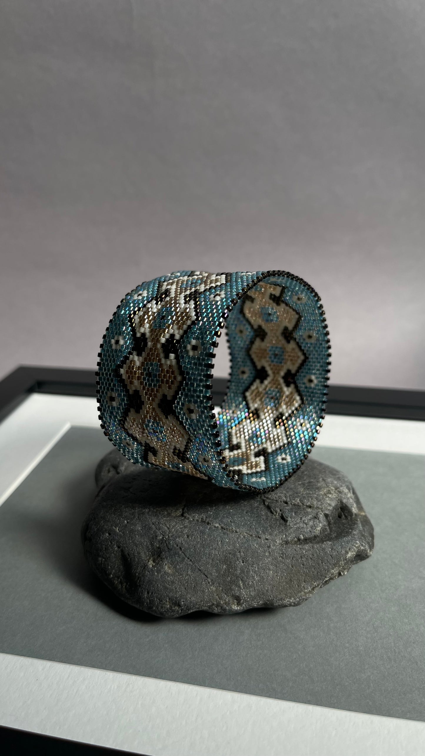 Blue Beige Bangle bracelet