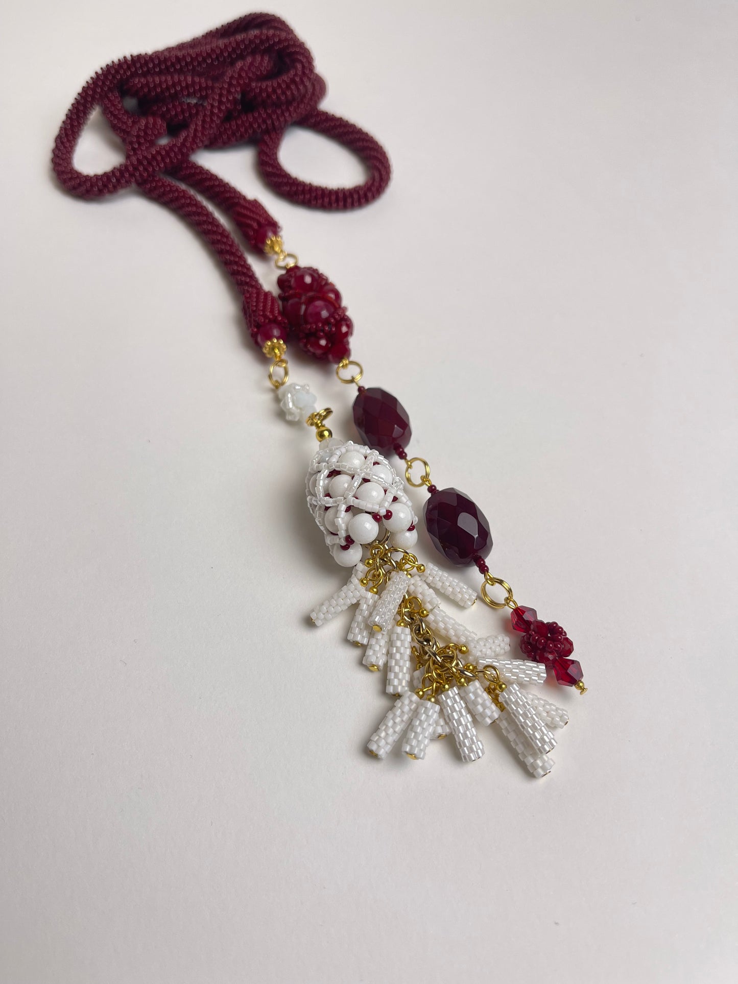 Long Bordeaux Necklace - Lariat