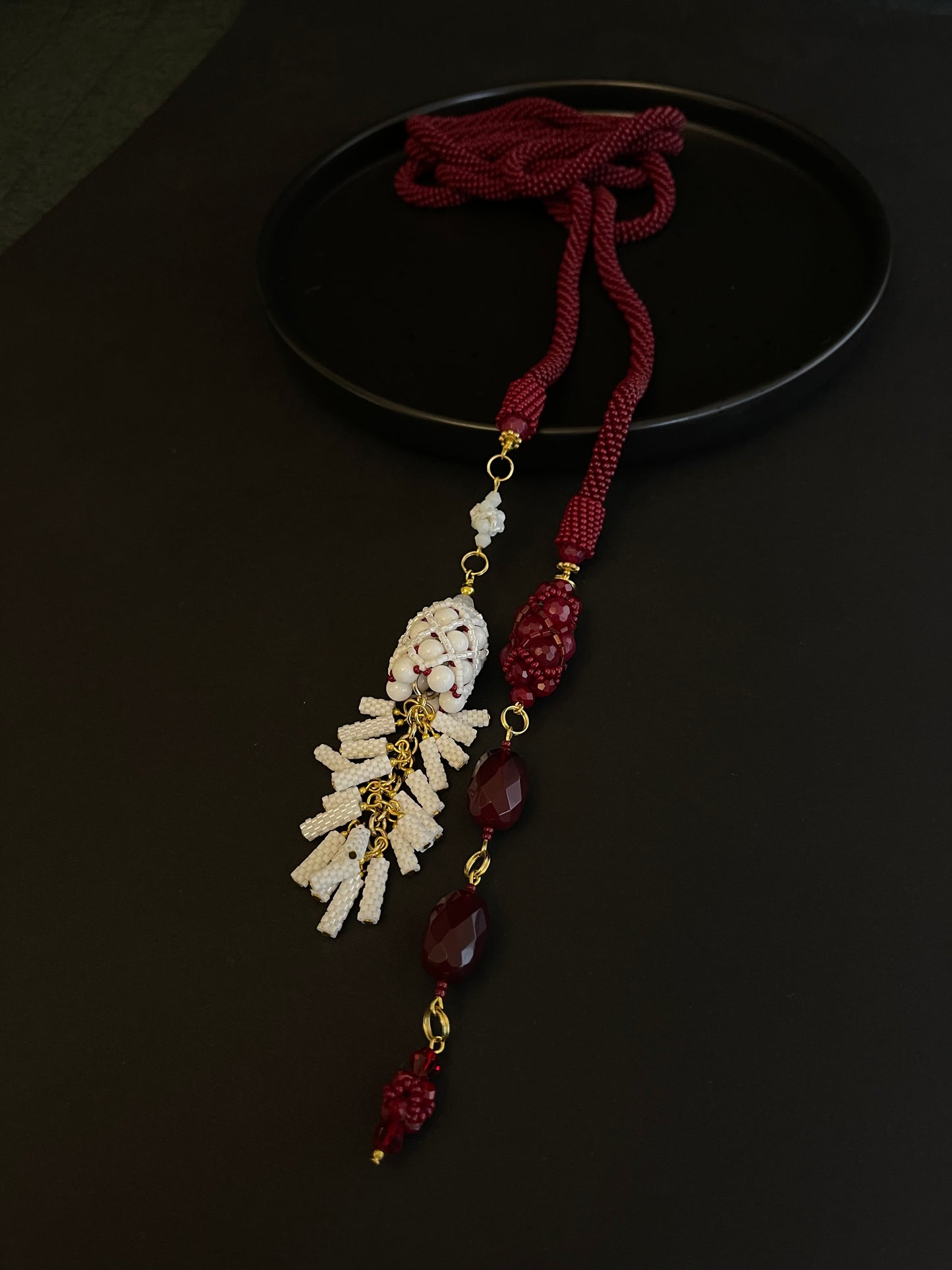 Long Bordeaux Necklace - Lariat