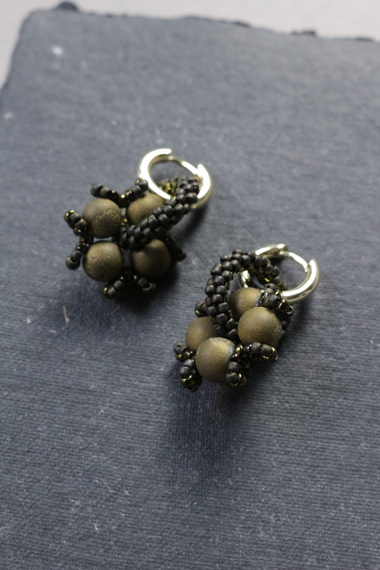 Brown beaded earrings