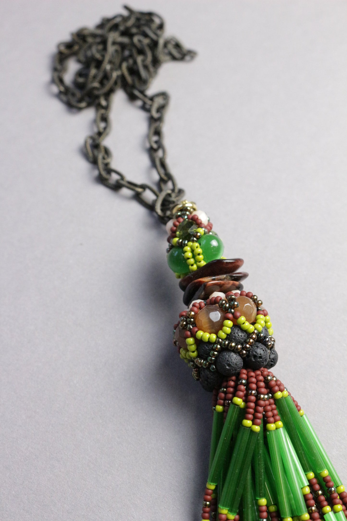 Green and Burgundy Necklace