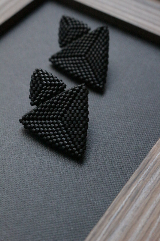 Black matt earrings