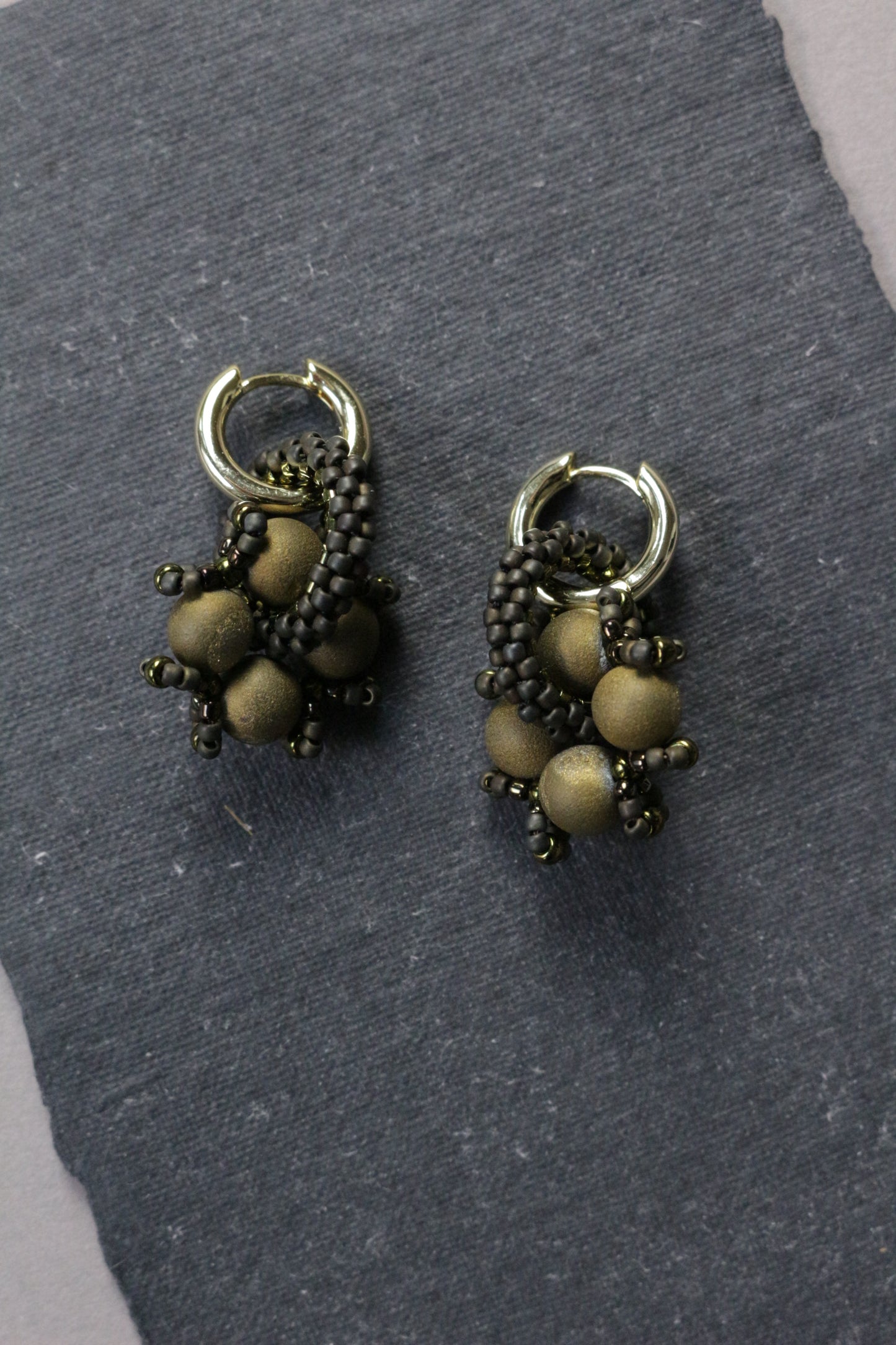 Brown beaded earrings