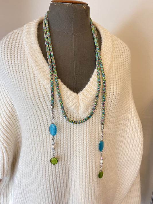 Long Multicolour Necklace - Lariat