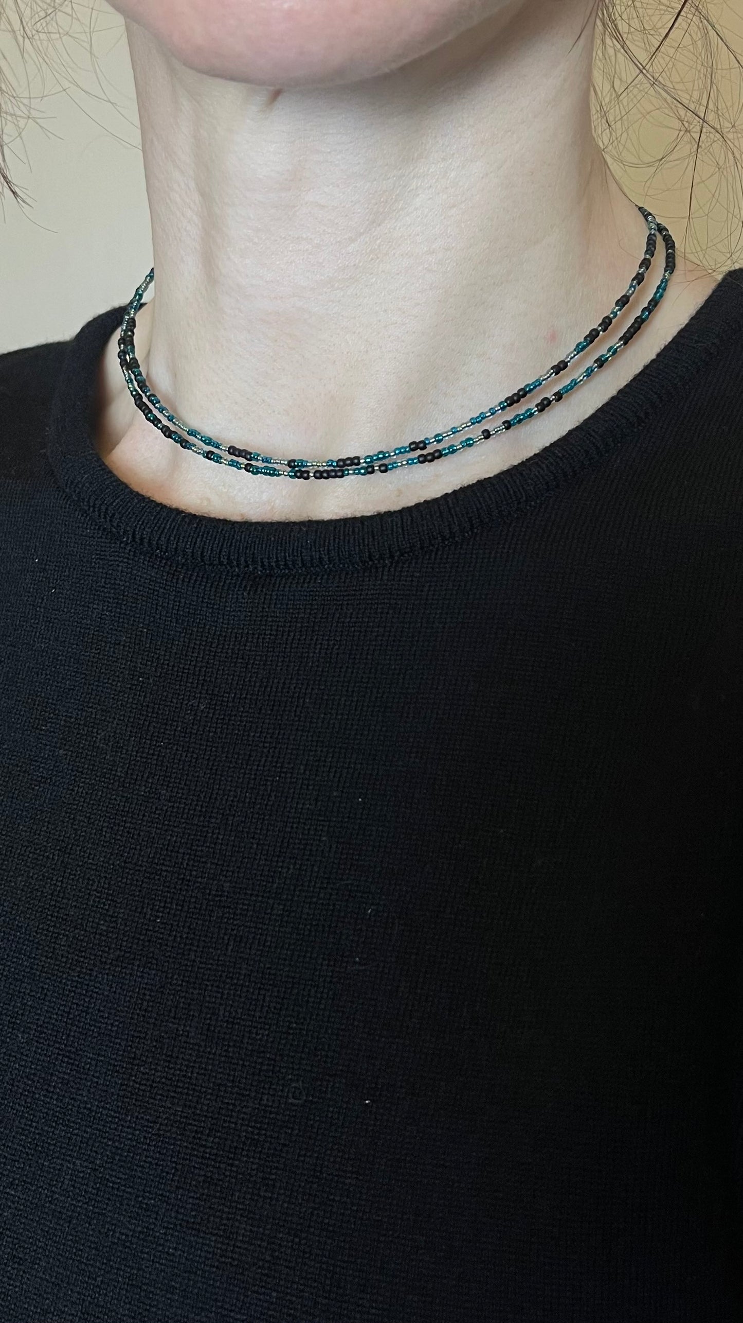 Black and Green Double choker