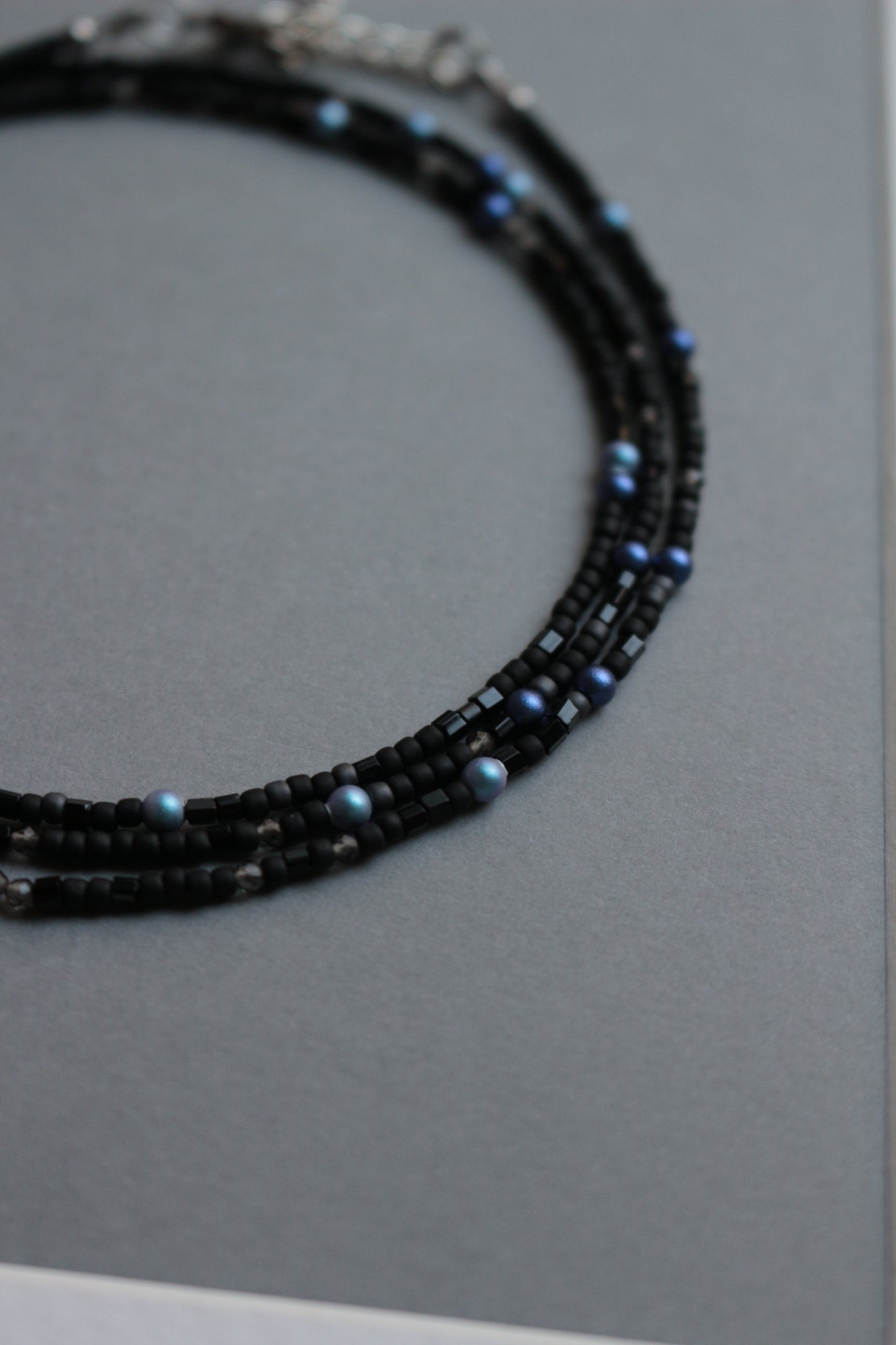 Black and blue double choker