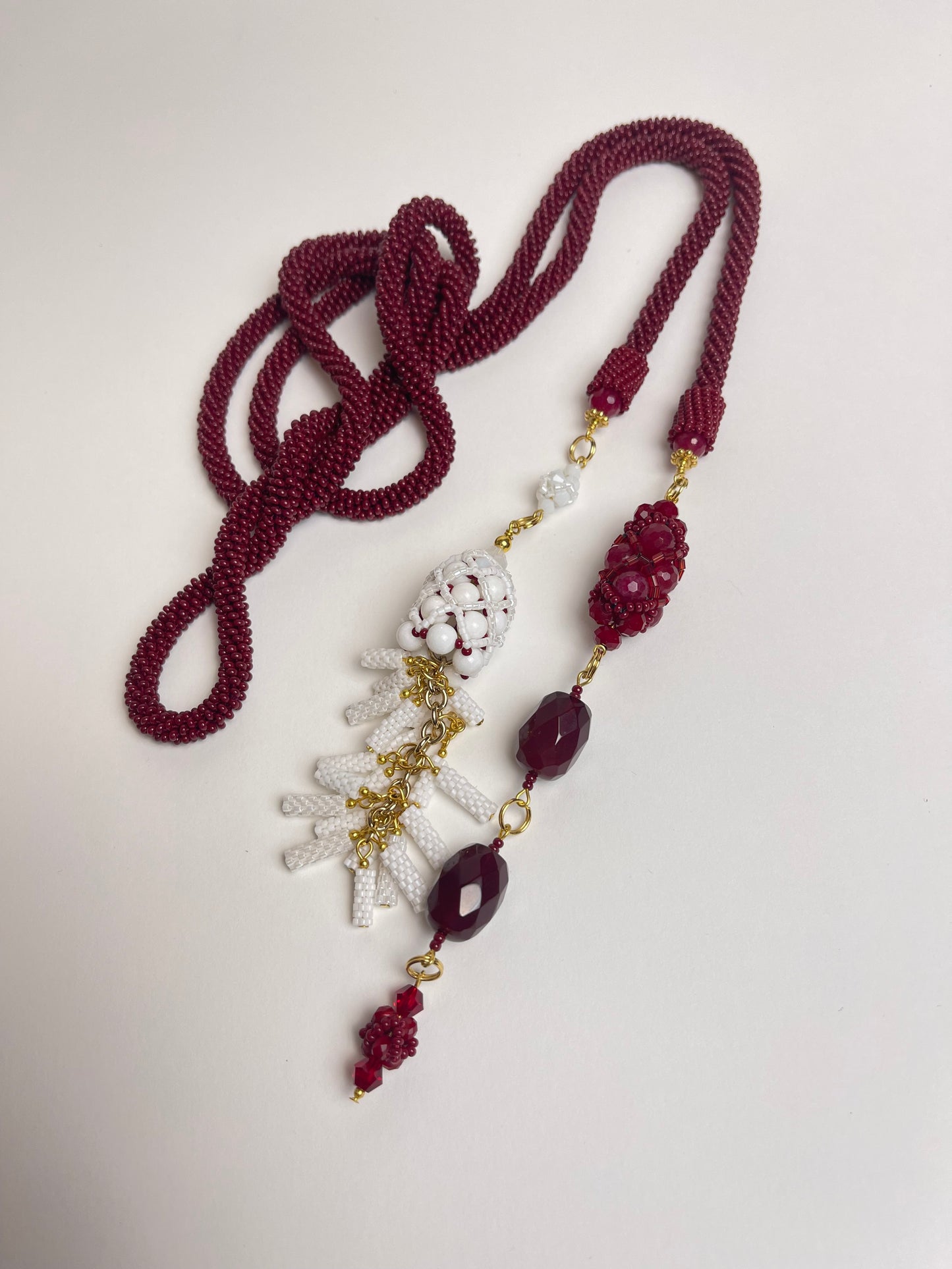 Long Bordeaux Necklace - Lariat