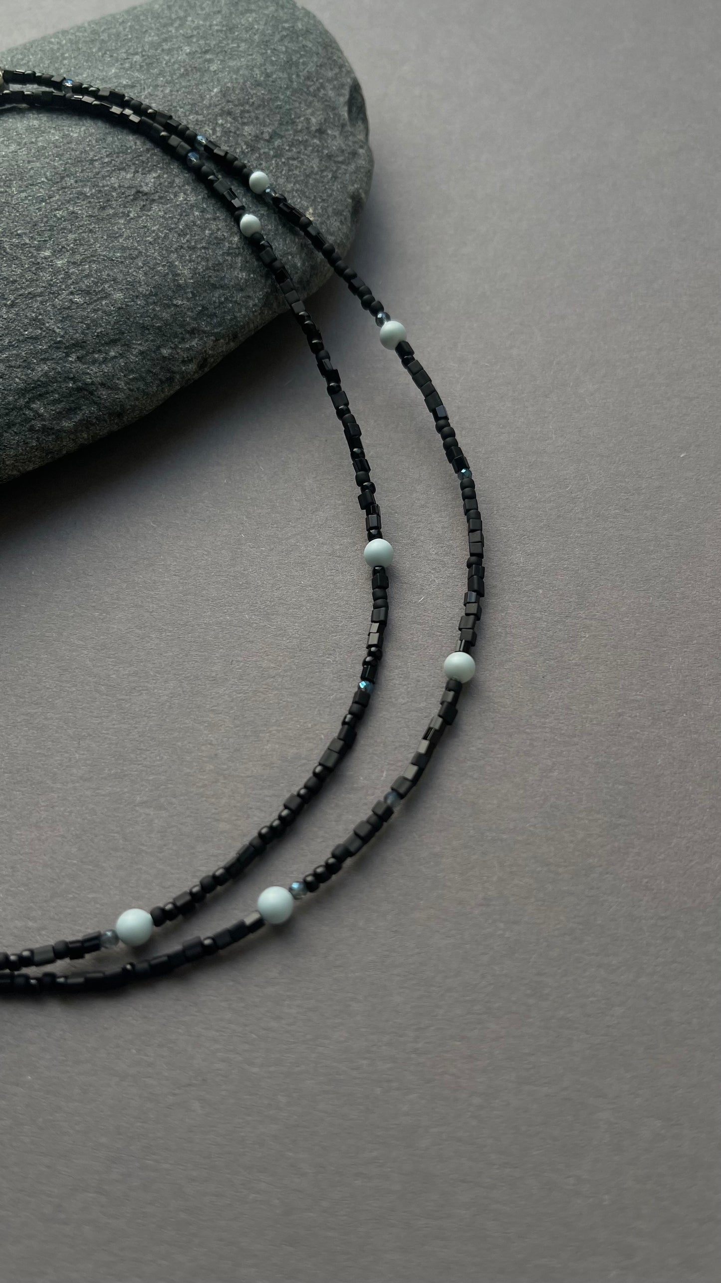 Black and blue double choker