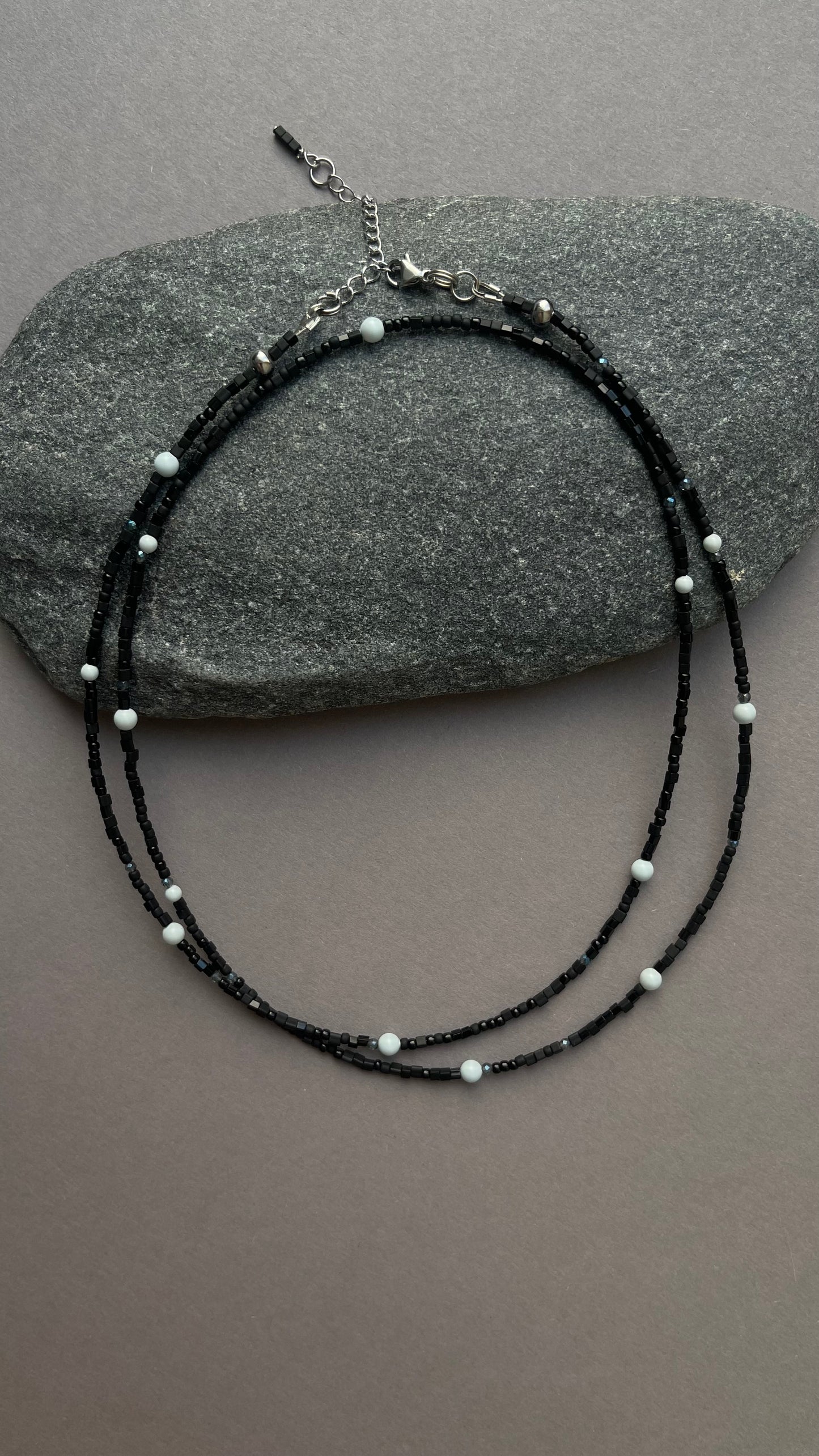 Black and blue double choker