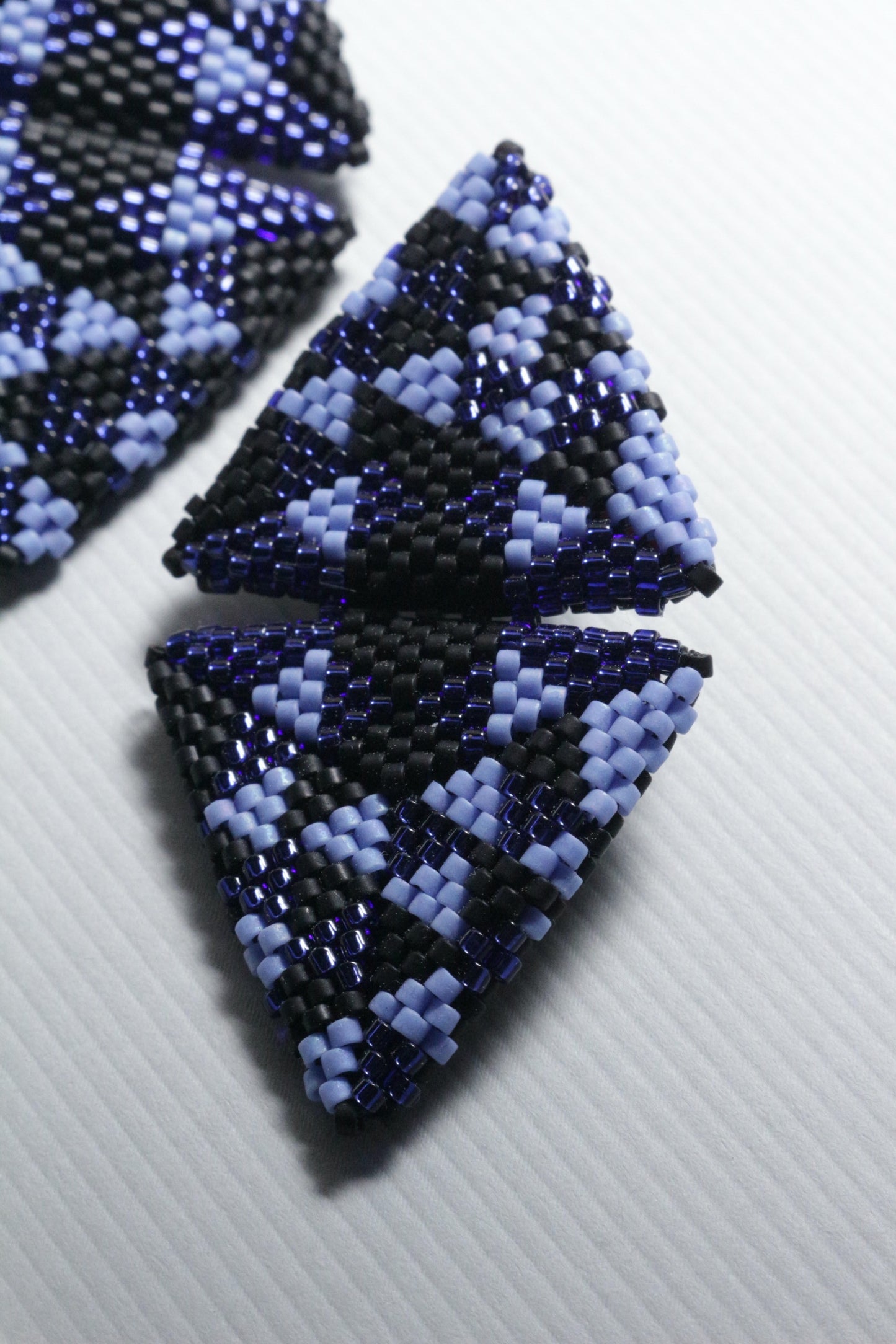 Large Triangle Blue Earrings