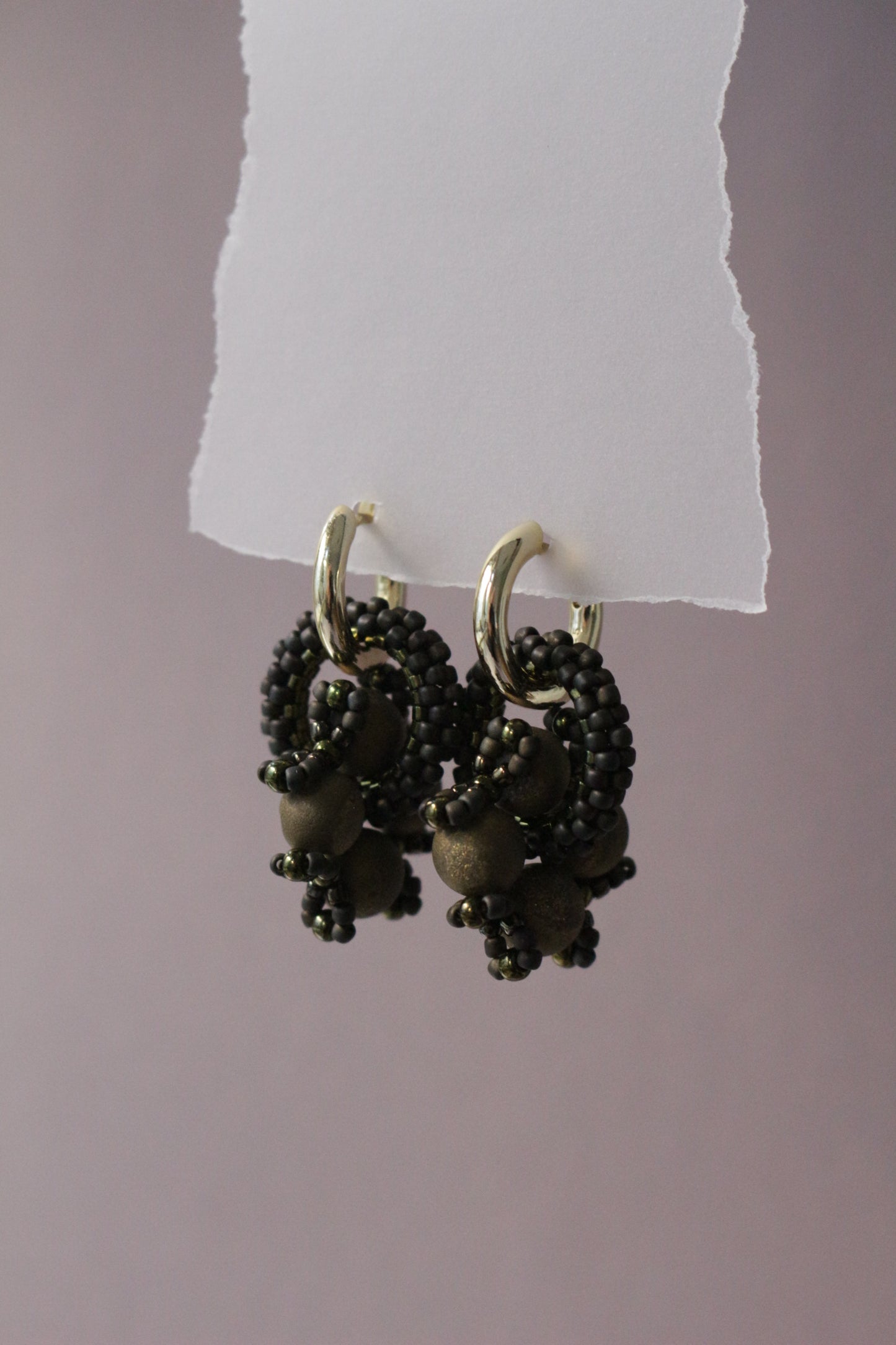 Brown beaded earrings