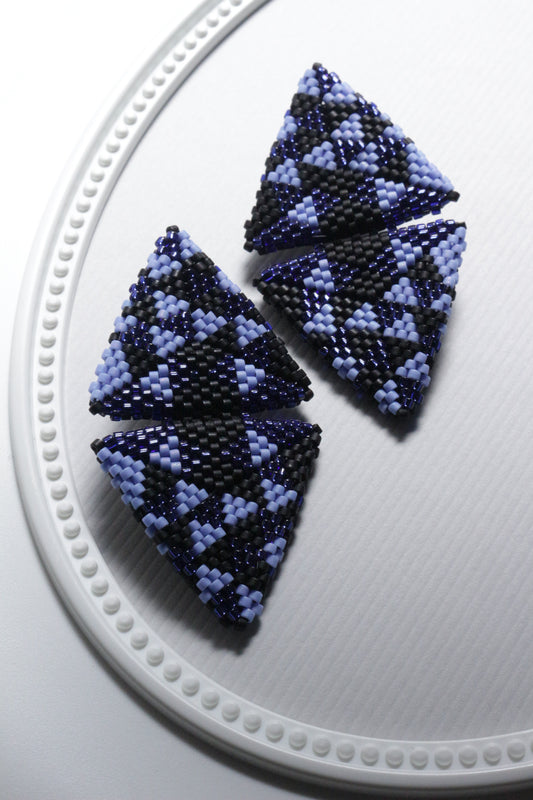 Large Triangle Blue Earrings