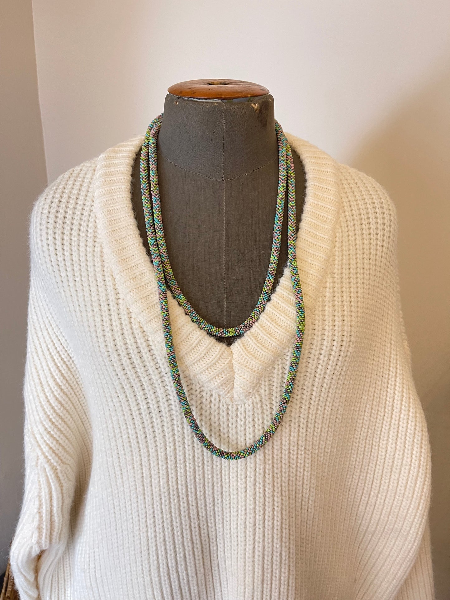 Long Multicolour Necklace - Lariat